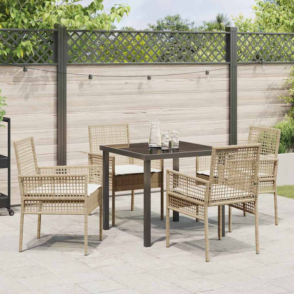 Ensemble de salle à manger pour jardin 5 pcs Beige polyrotin - XIOS