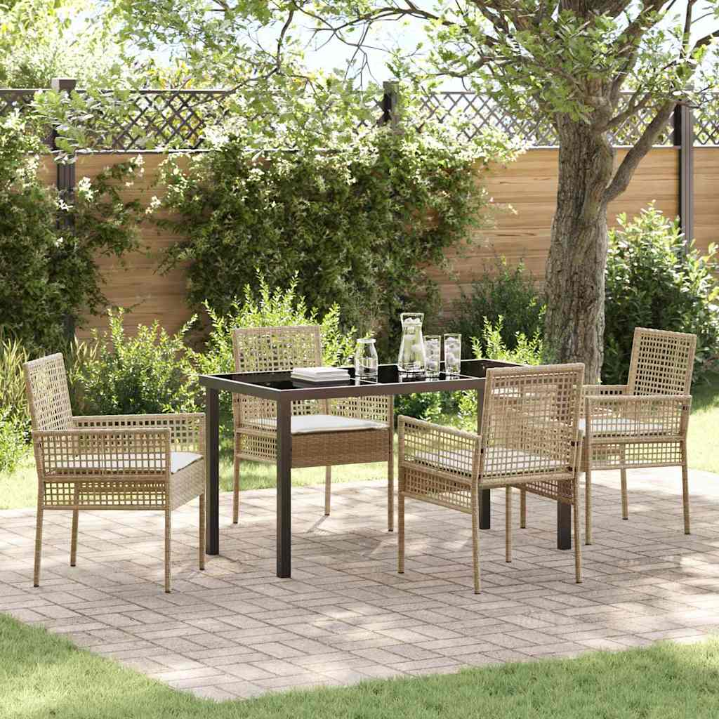 Ensemble de salle à manger pour jardin 5 pcs Beige polyrotin - XIOS