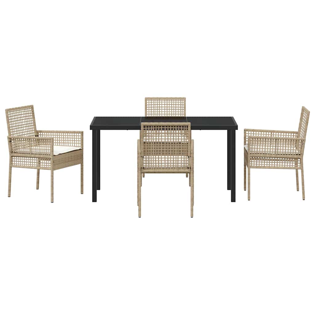 Ensemble de salle à manger pour jardin 5 pcs Beige polyrotin - XIOS