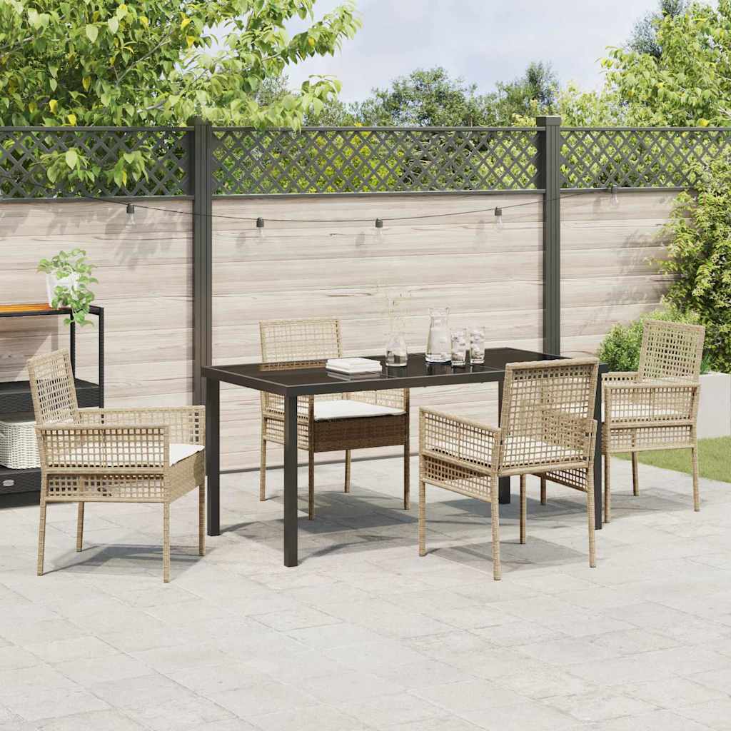 Ensemble de salle à manger pour jardin 5 pcs Beige polyrotin - XIOS