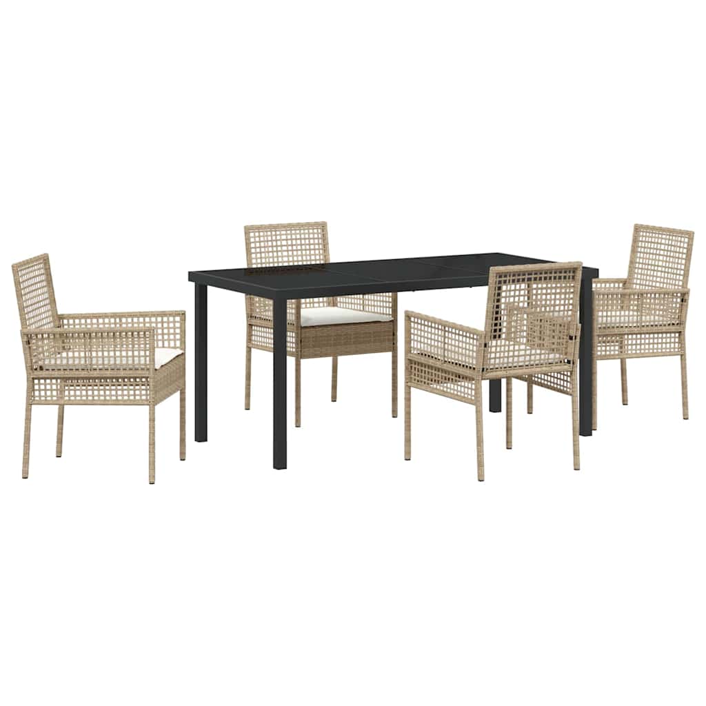 Ensemble de salle à manger pour jardin 5 pcs Beige polyrotin - XIOS