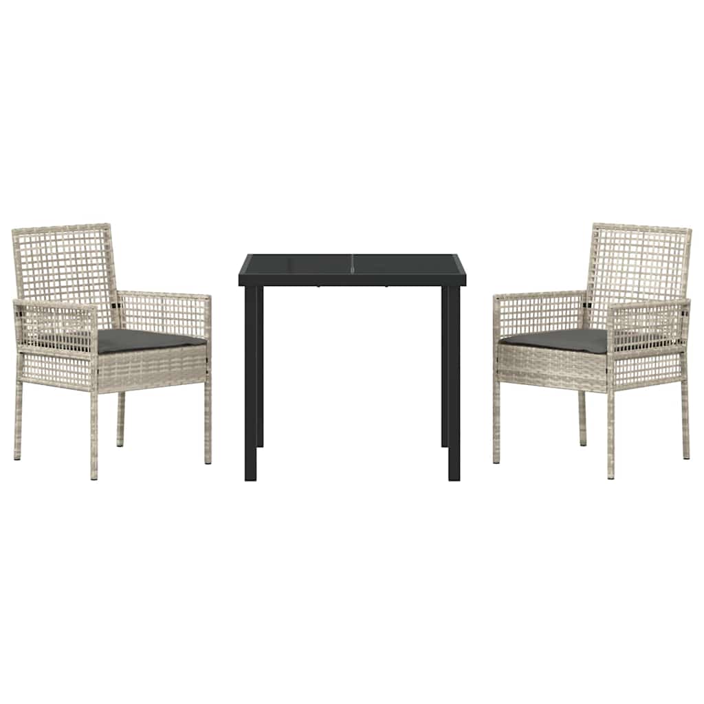 Ensemble de salle à manger pour jardin 3 pcs Gris clair - XIOS