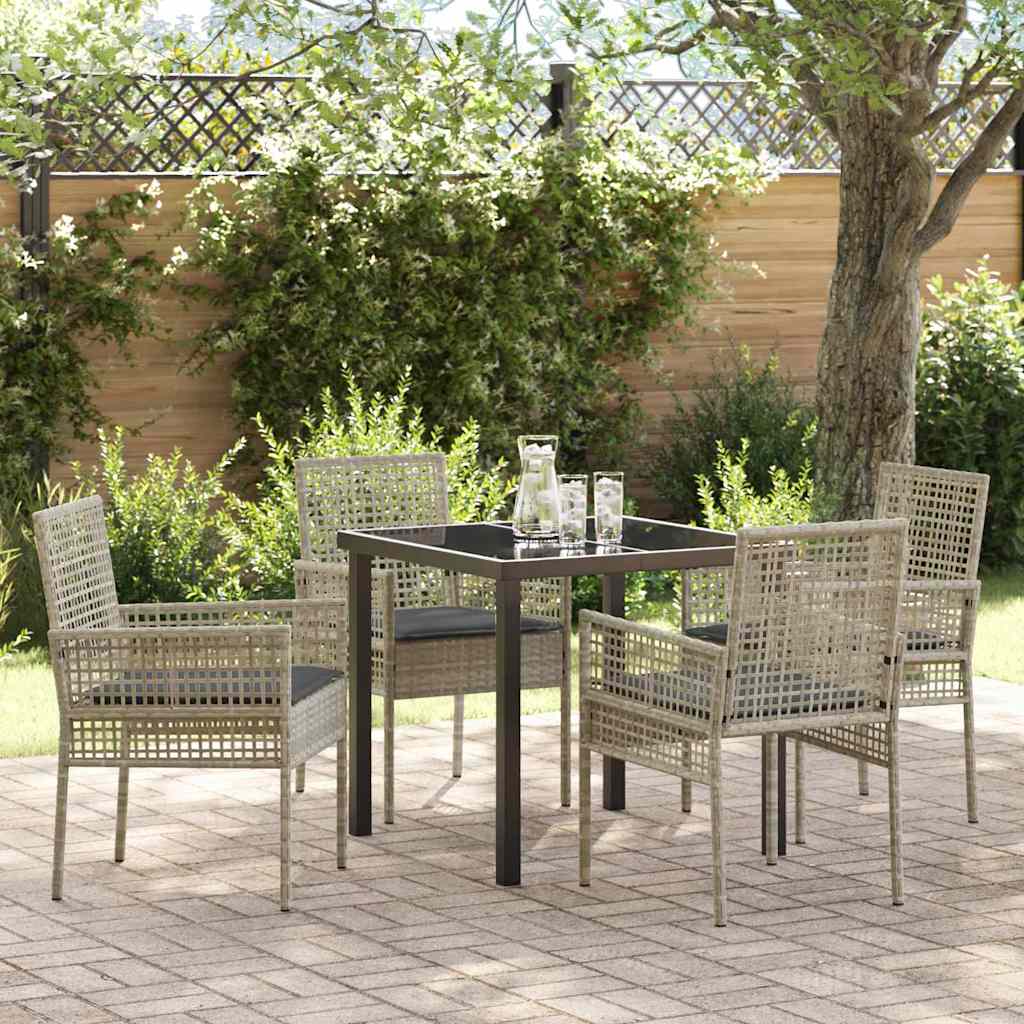 Ensemble de salle à manger pour jardin 5 pcs Gris clair - XIOS