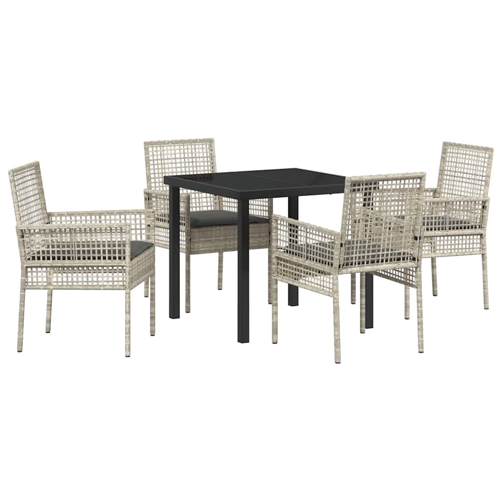 Ensemble de salle à manger pour jardin 5 pcs Gris clair - XIOS