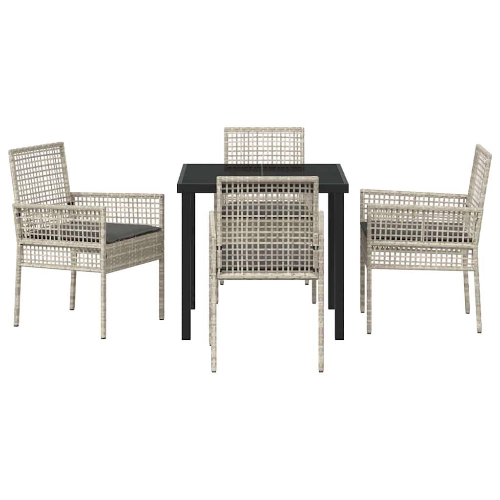 Ensemble de salle à manger pour jardin 5 pcs Gris clair - XIOS