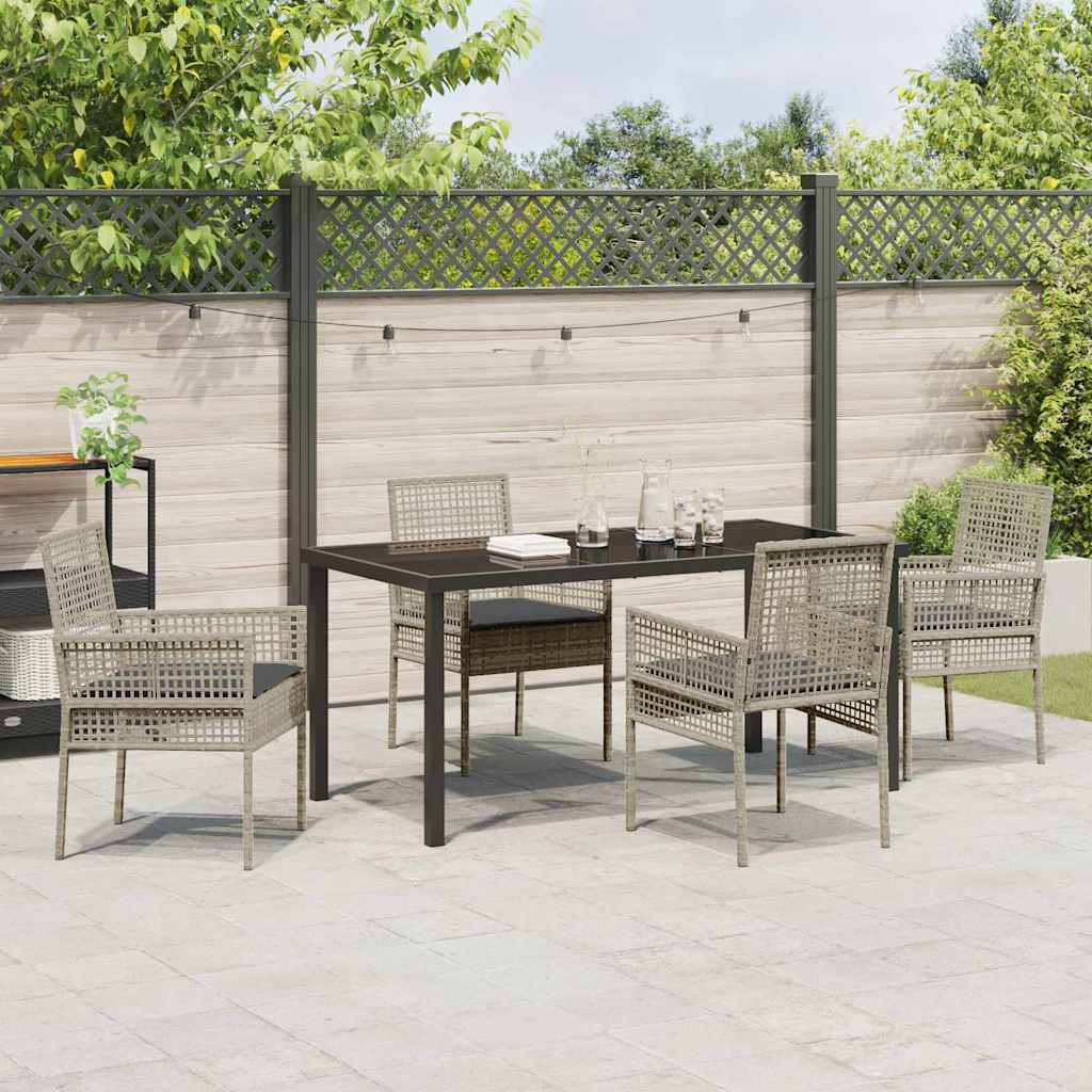 Ensemble de salle à manger pour jardin 5 pcs Gris clair - XIOS