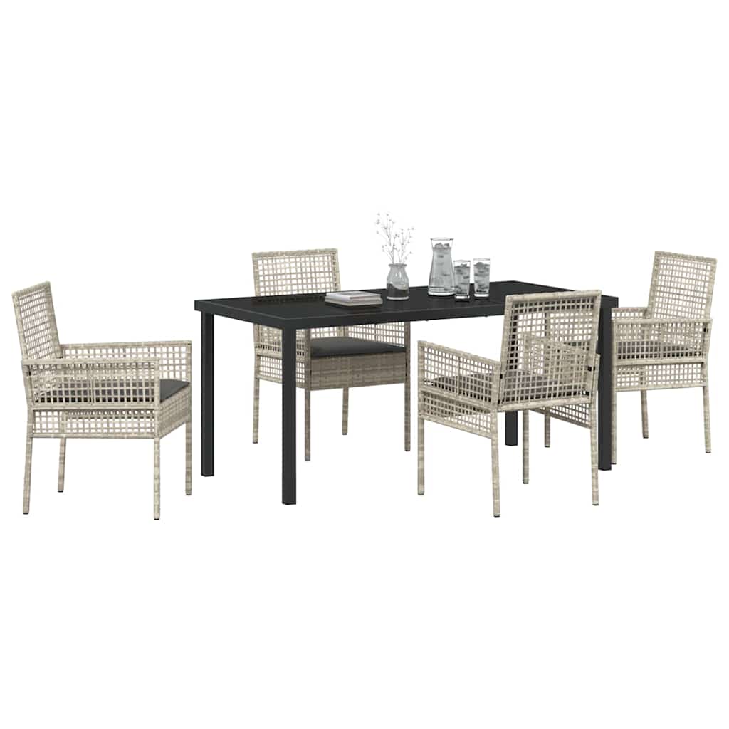 Ensemble de salle à manger pour jardin 5 pcs Gris clair - XIOS