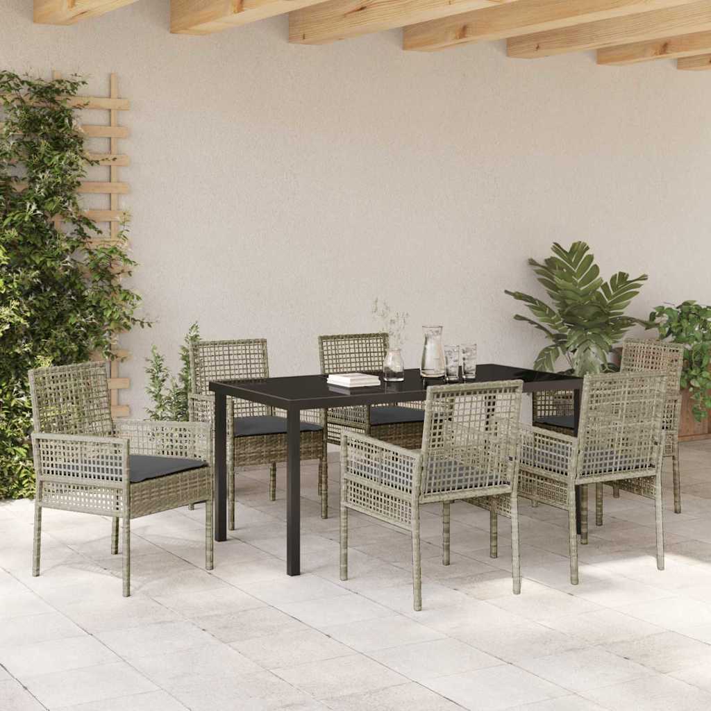 Ensemble de salle à manger pour jardin 7 pcs Gris clair - XIOS