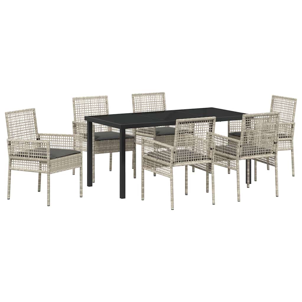 Ensemble de salle à manger pour jardin 7 pcs Gris clair - XIOS