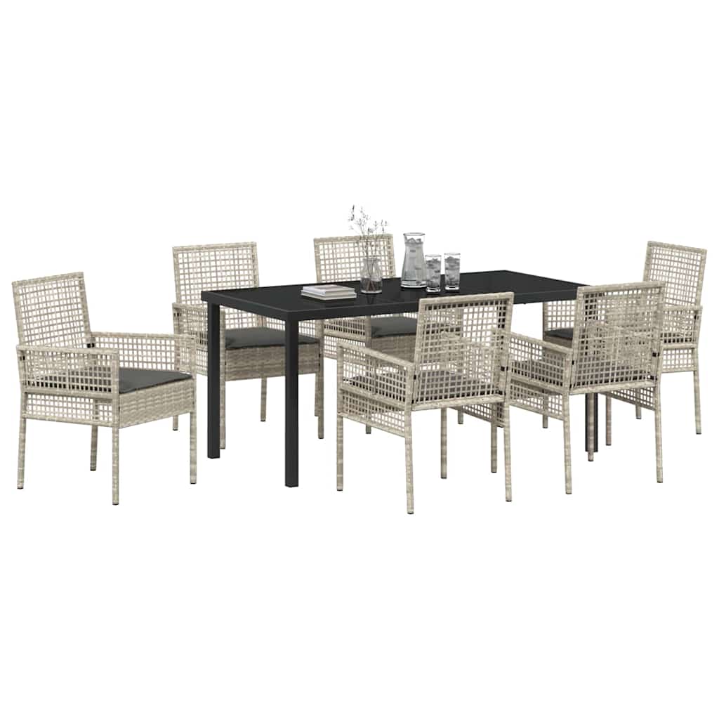 Ensemble de salle à manger pour jardin 7 pcs Gris clair - XIOS