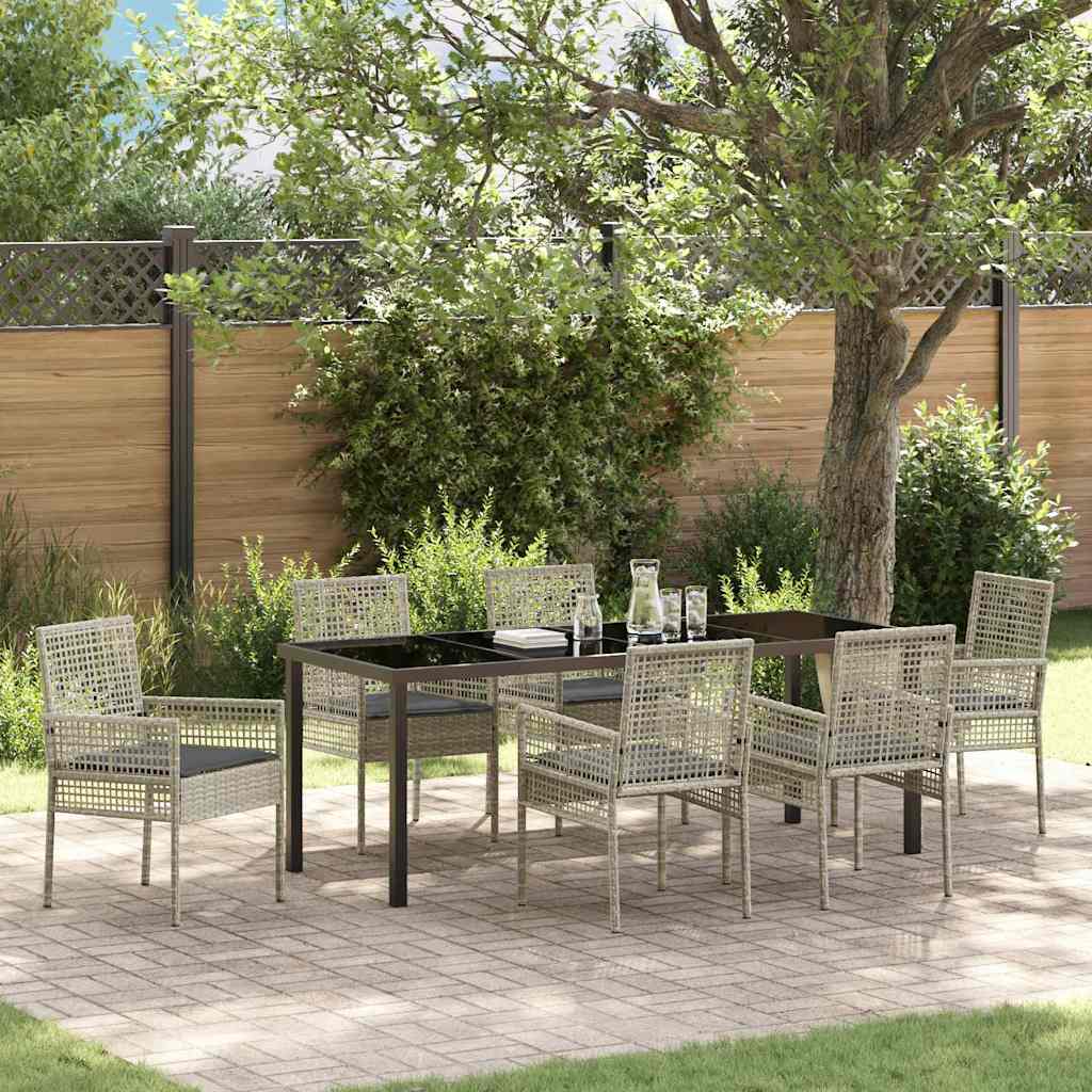 Ensemble de salle à manger pour jardin 7 pcs Gris clair - XIOS
