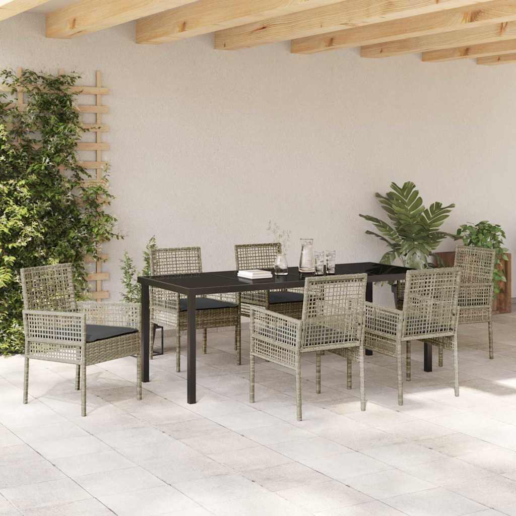 Ensemble de salle à manger pour jardin 7 pcs Gris clair - XIOS