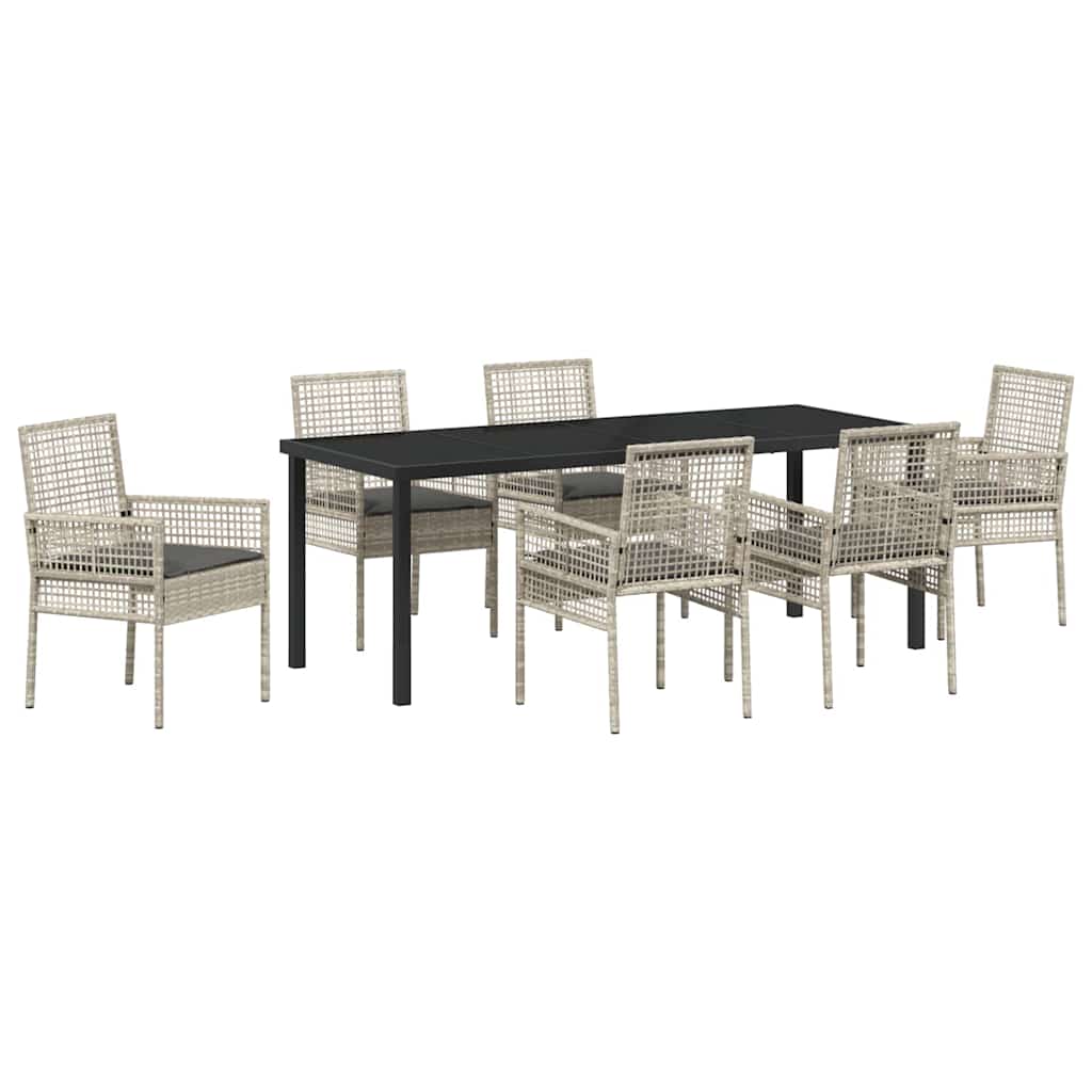 Ensemble de salle à manger pour jardin 7 pcs Gris clair - XIOS