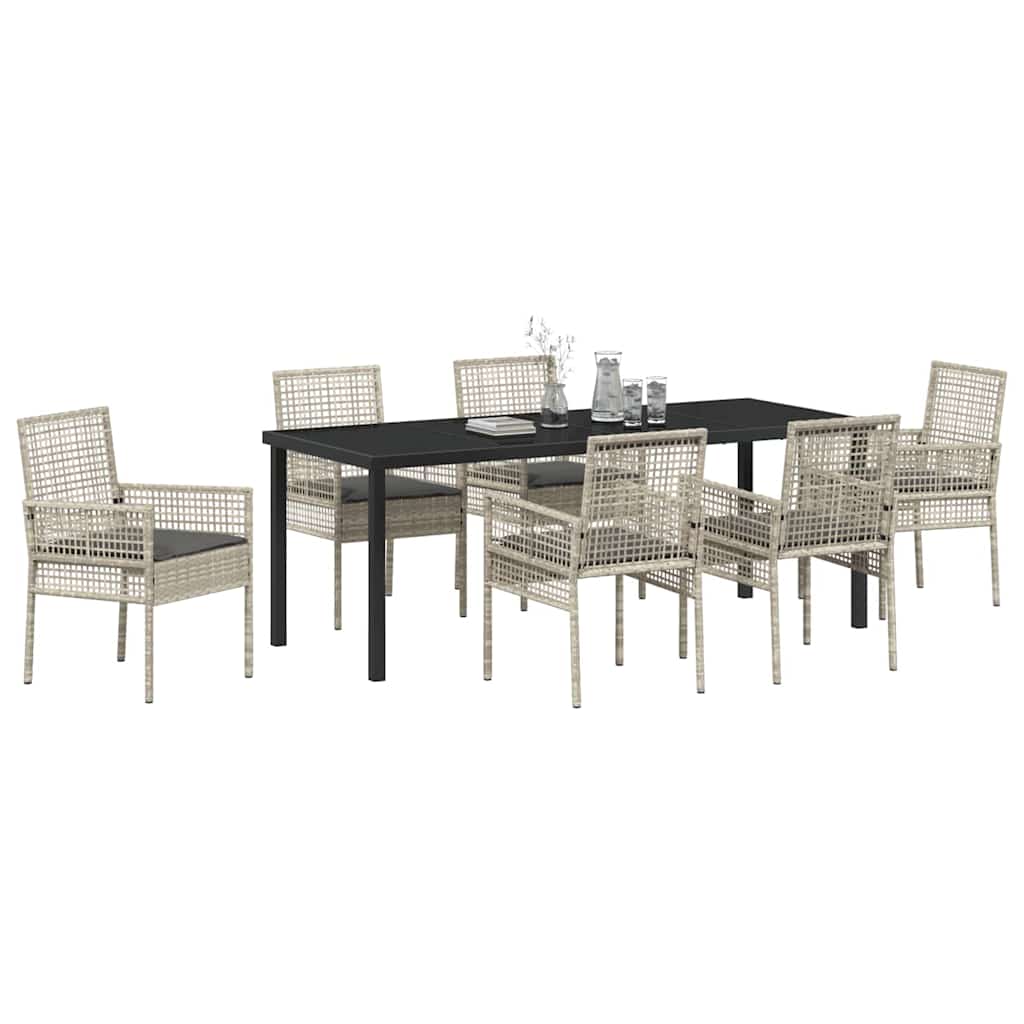 Ensemble de salle à manger pour jardin 7 pcs Gris clair - XIOS