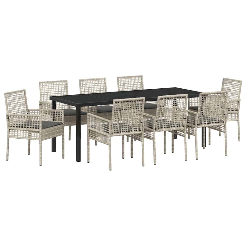 Ensemble de salle à manger pour jardin 9 pcs Gris clair - XIOS
