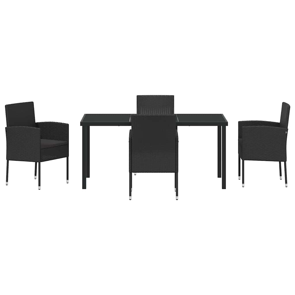 Ensemble de salle à manger pour jardin 5 pcs Noir polyrotin - XIOS