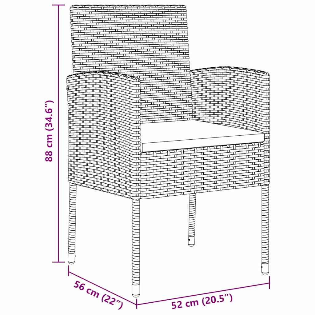 Ensemble de salle à manger pour jardin 9 pcs Noir polyrotin - XIOS