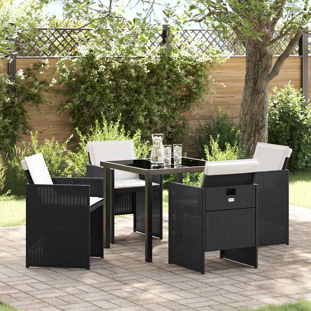 Ensemble de salle à manger pour jardin 5 pcs Noir polyrotin - XIOS