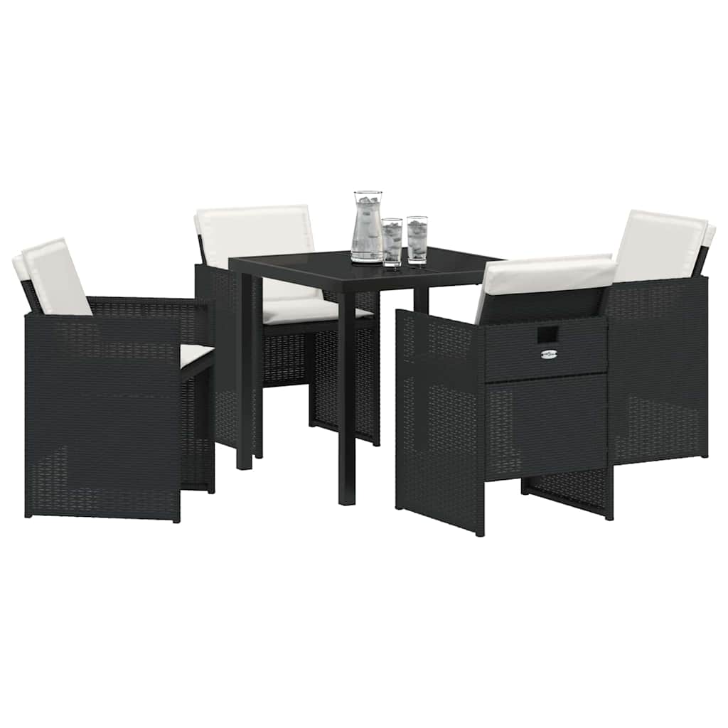 Ensemble de salle à manger pour jardin 5 pcs Noir polyrotin - XIOS