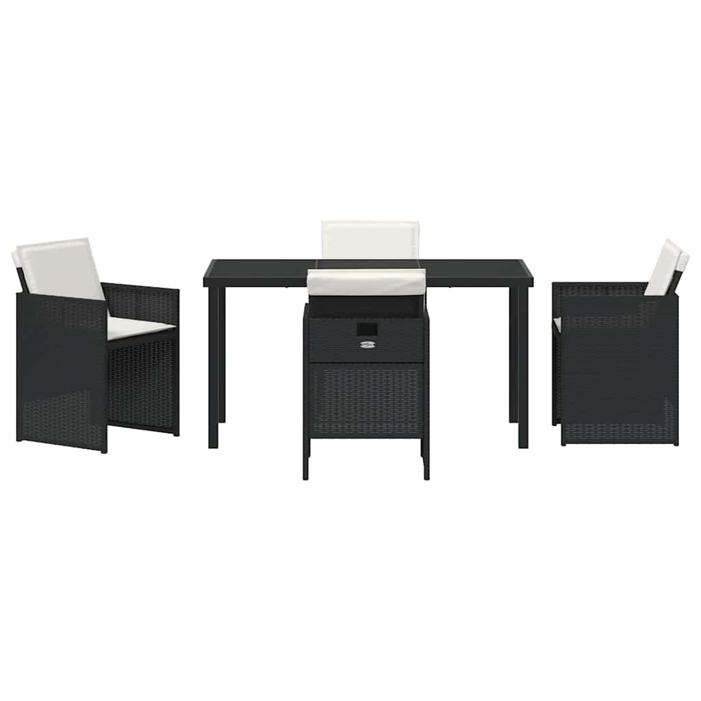 Ensemble de salle à manger pour jardin 5 pcs Noir polyrotin - XIOS