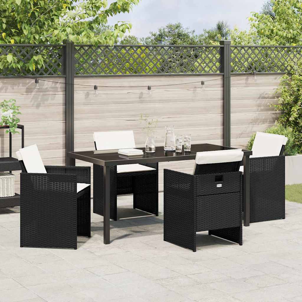 Ensemble de salle à manger pour jardin 5 pcs Noir polyrotin - XIOS