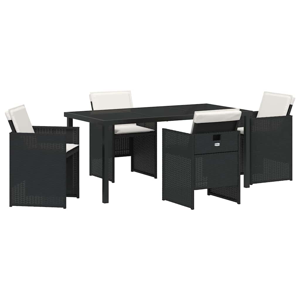 Ensemble de salle à manger pour jardin 5 pcs Noir polyrotin - XIOS