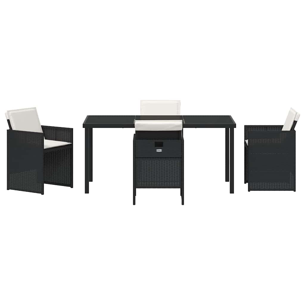Ensemble de salle à manger pour jardin 5 pcs Noir polyrotin - XIOS