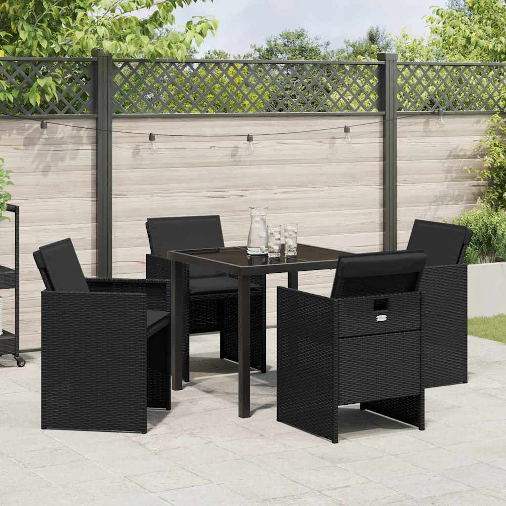 Ensemble de salle à manger pour jardin 5 pcs Noir polyrotin - XIOS