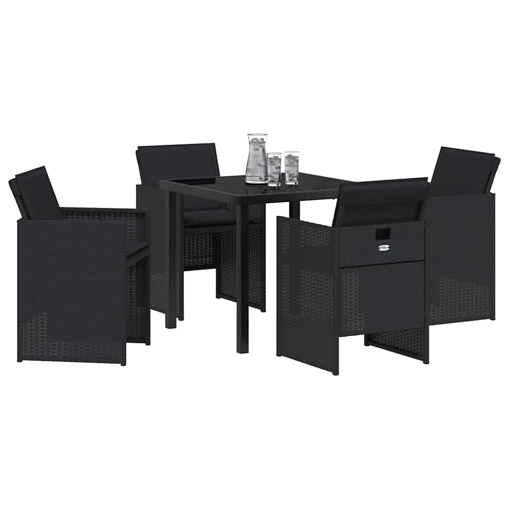 Ensemble de salle à manger pour jardin 5 pcs Noir polyrotin - XIOS