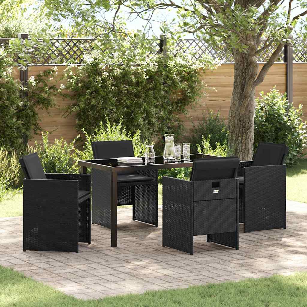 Ensemble de salle à manger pour jardin 5 pcs Noir polyrotin - XIOS