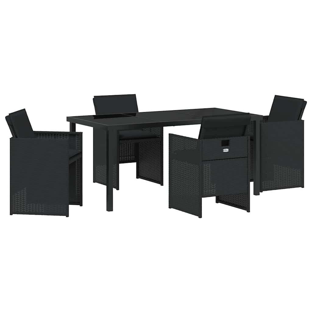 Ensemble de salle à manger pour jardin 5 pcs Noir polyrotin - XIOS