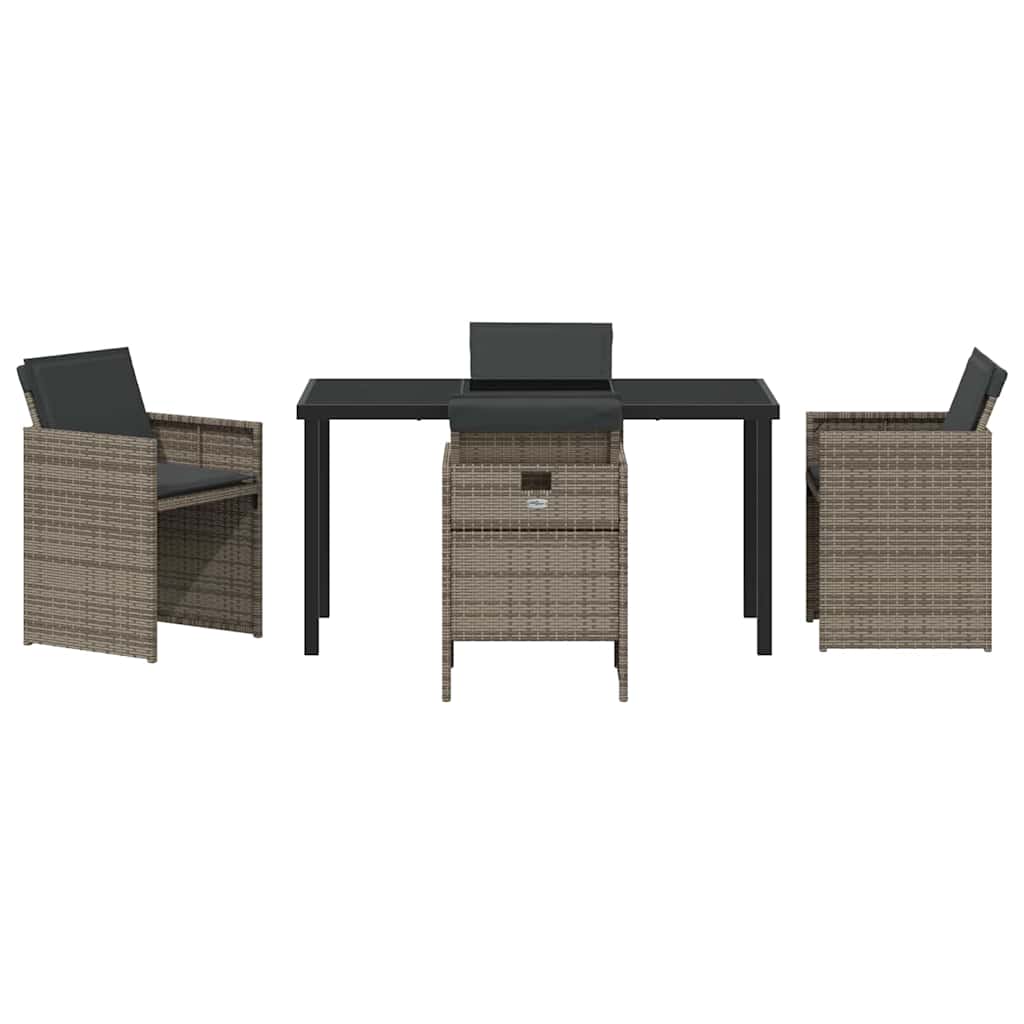 Ensemble de salle à manger pour jardin 5 pcs Gris polyrotin - XIOS