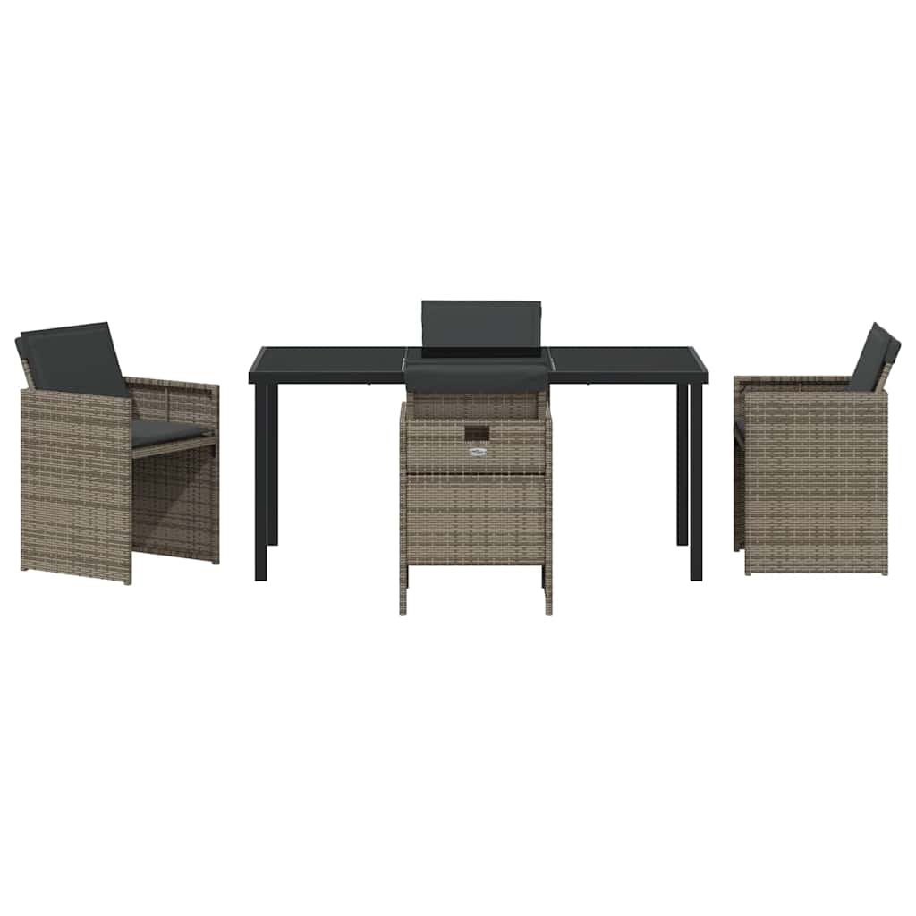 Ensemble de salle à manger pour jardin 5 pcs Gris polyrotin - XIOS