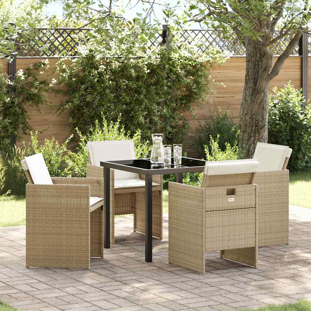 Ensemble de salle à manger pour jardin 5 pcs Beige polyrotin - XIOS