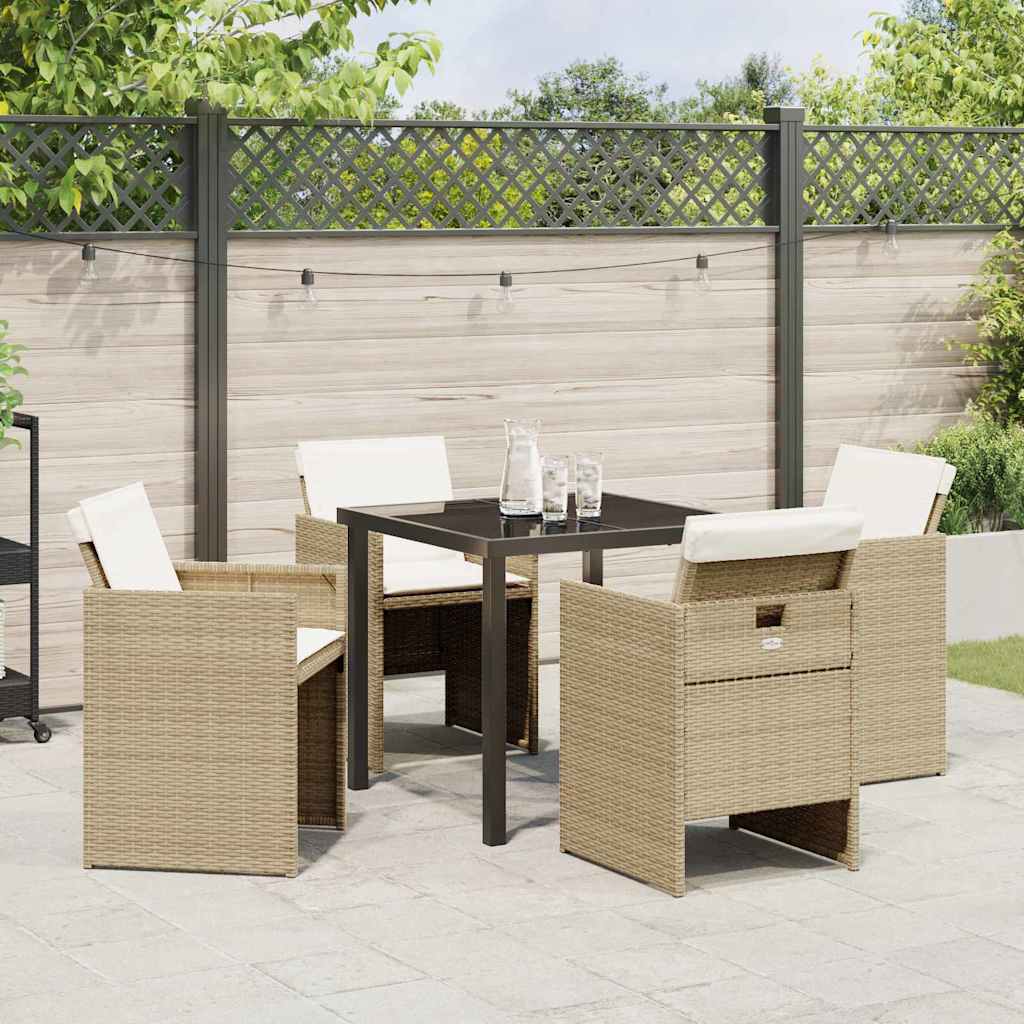 Ensemble de salle à manger pour jardin 5 pcs Beige polyrotin - XIOS