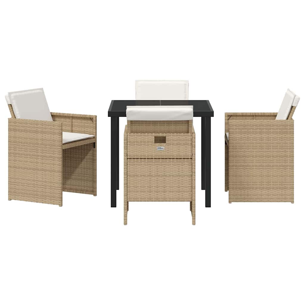Ensemble de salle à manger pour jardin 5 pcs Beige polyrotin - XIOS