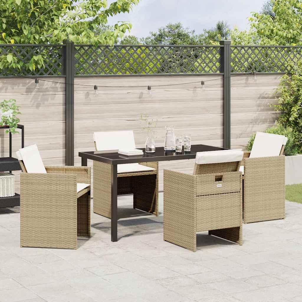 Ensemble de salle à manger pour jardin 5 pcs Beige polyrotin - XIOS