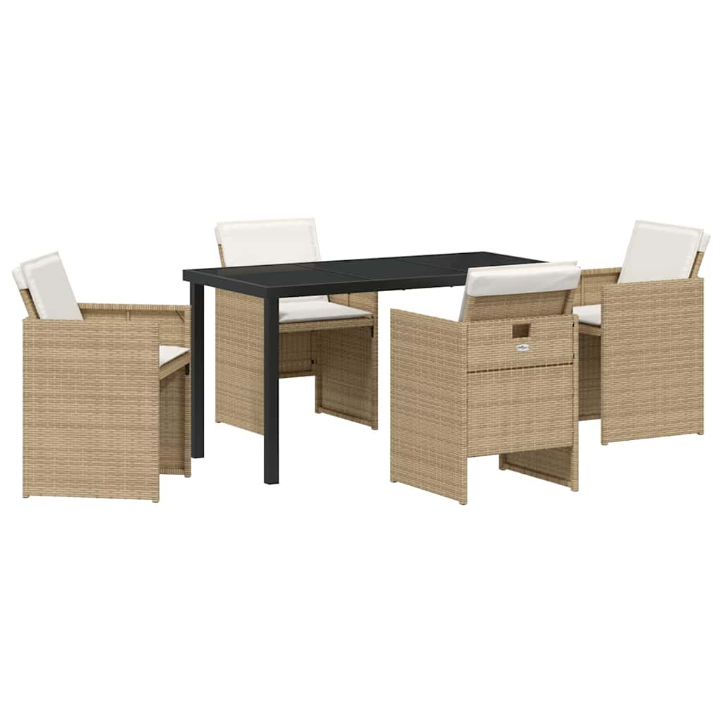 Ensemble de salle à manger pour jardin 5 pcs Beige polyrotin - XIOS