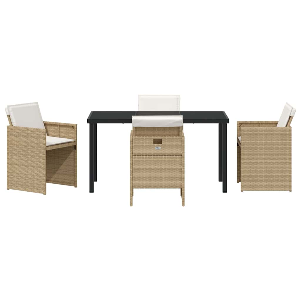 Ensemble de salle à manger pour jardin 5 pcs Beige polyrotin - XIOS