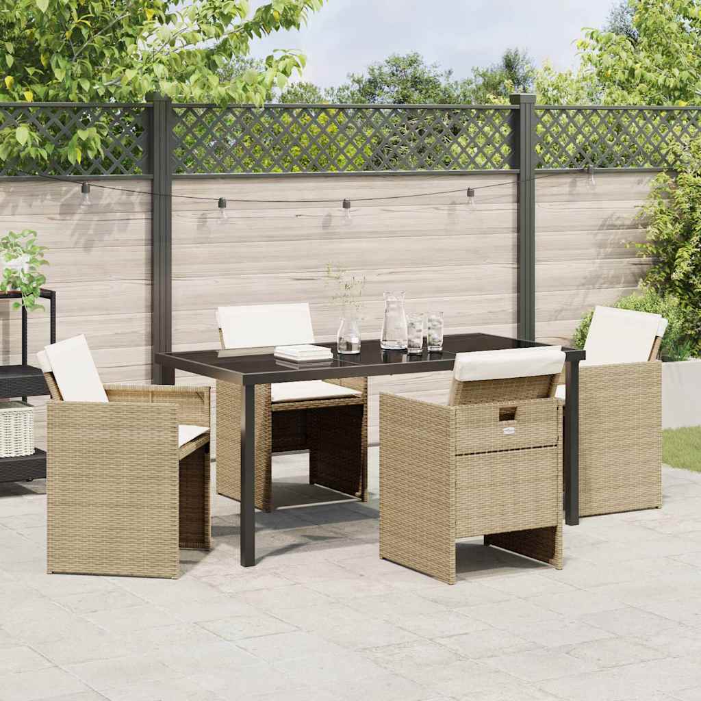 Ensemble de salle à manger pour jardin 5 pcs Beige polyrotin - XIOS