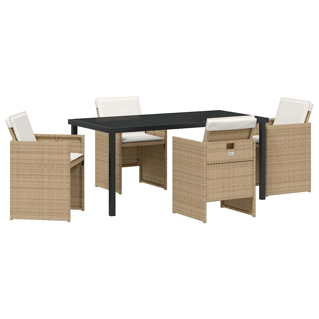 Ensemble de salle à manger pour jardin 5 pcs Beige polyrotin - XIOS