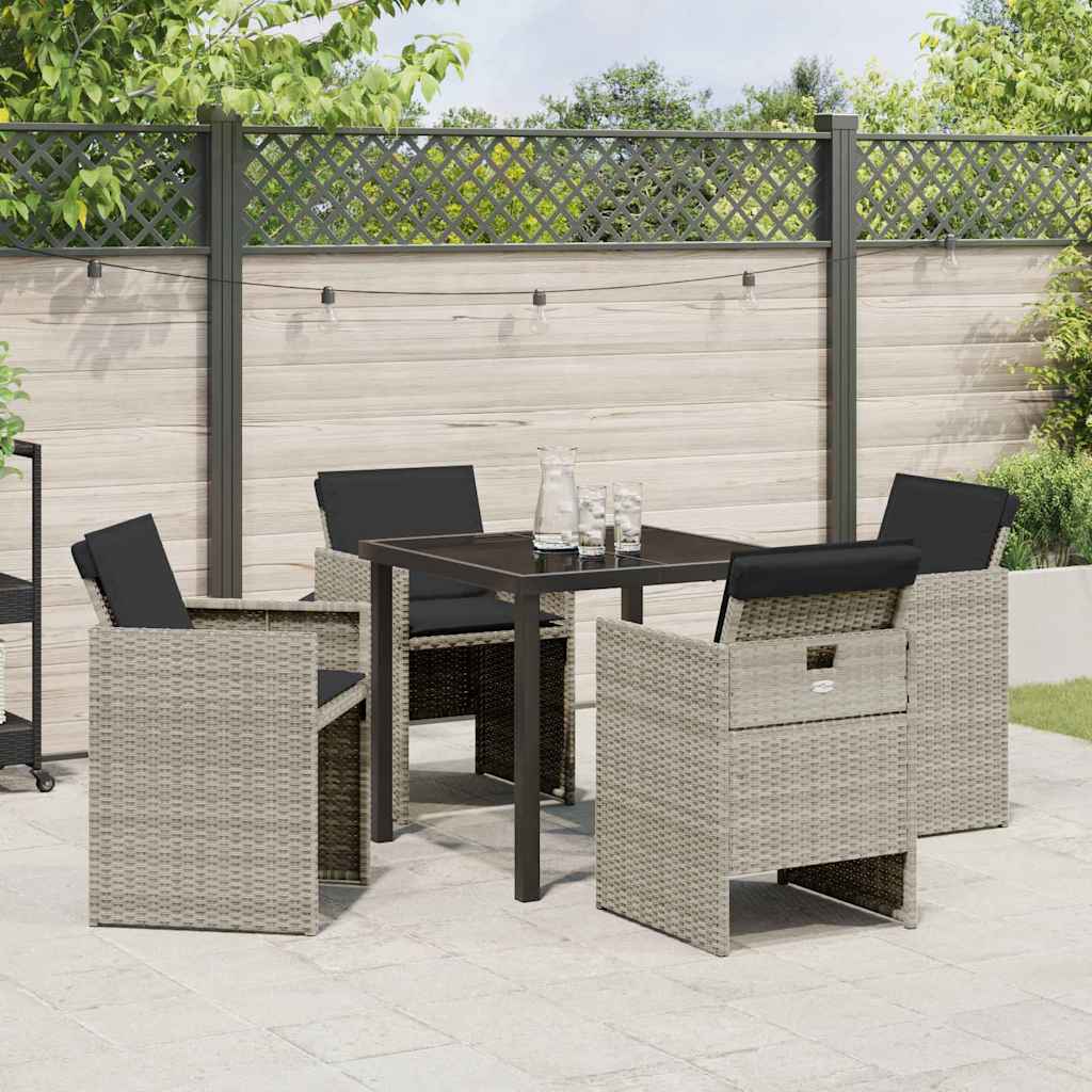 Ensemble de salle à manger pour jardin 5 pcs Gris clair - XIOS