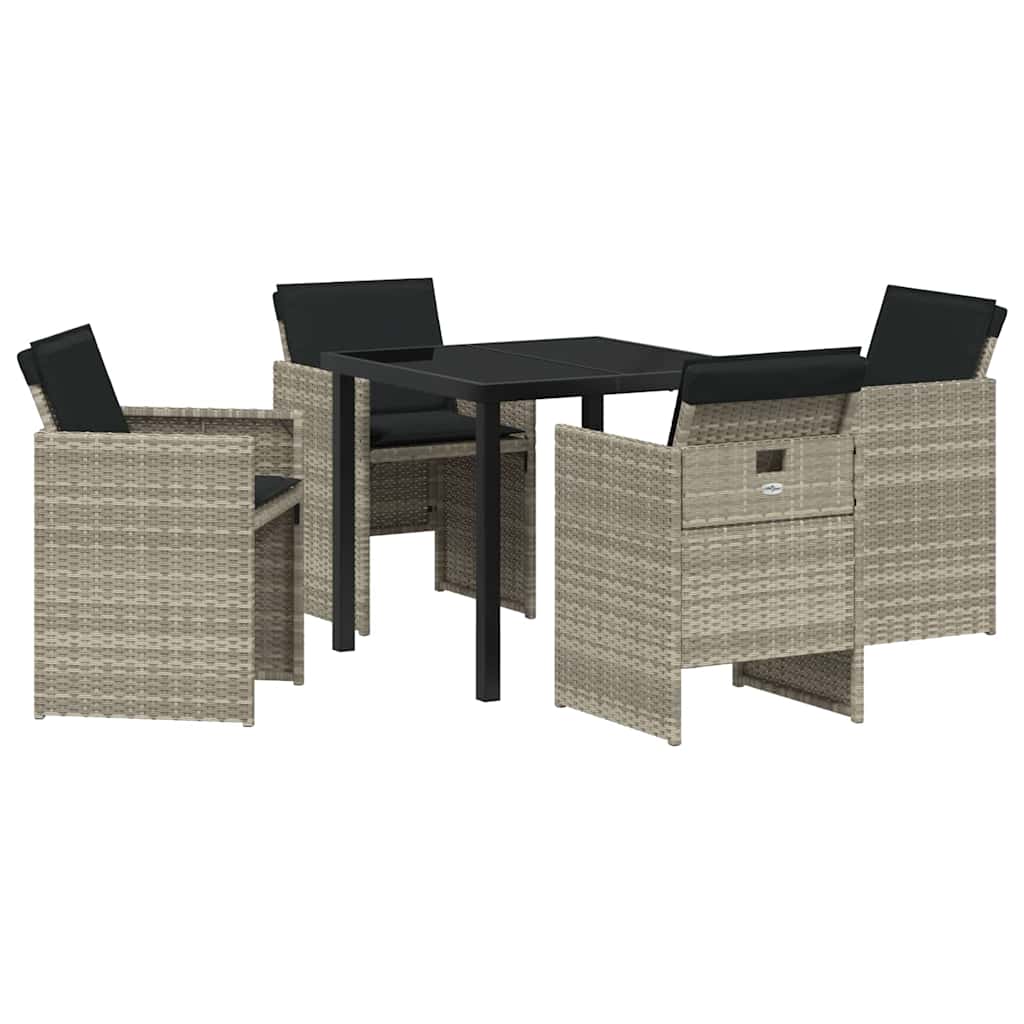 Ensemble de salle à manger pour jardin 5 pcs Gris clair - XIOS