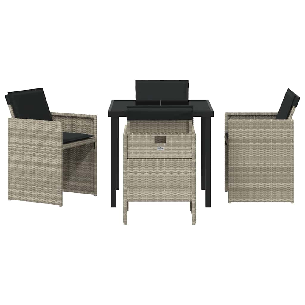 Ensemble de salle à manger pour jardin 5 pcs Gris clair - XIOS