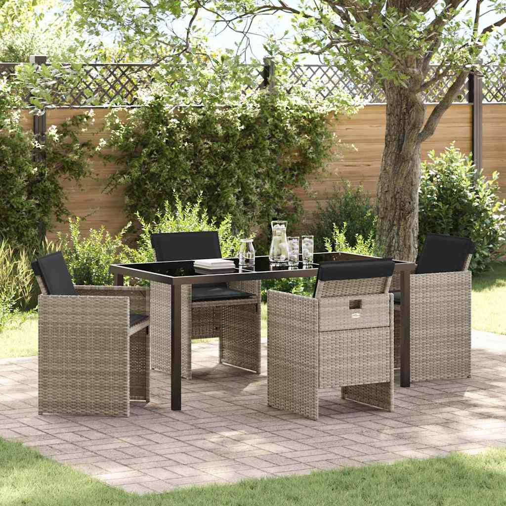 Ensemble de salle à manger pour jardin 5 pcs Gris clair - XIOS