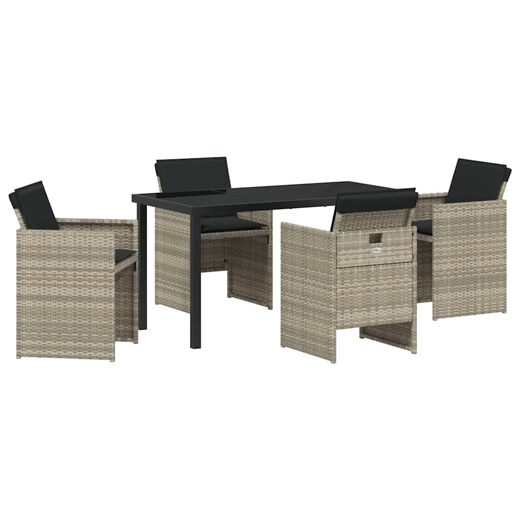 Ensemble de salle à manger pour jardin 5 pcs Gris clair - XIOS