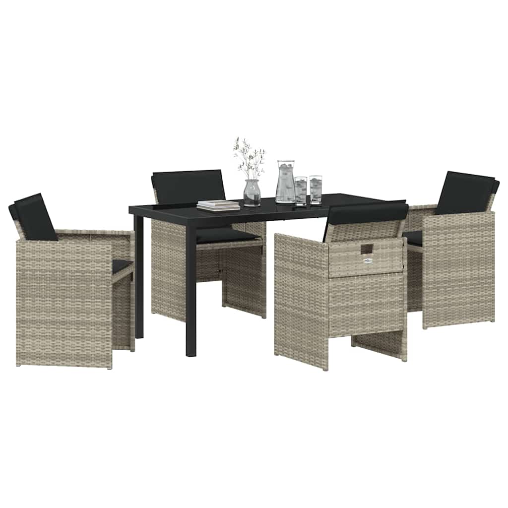 Ensemble de salle à manger pour jardin 5 pcs Gris clair - XIOS