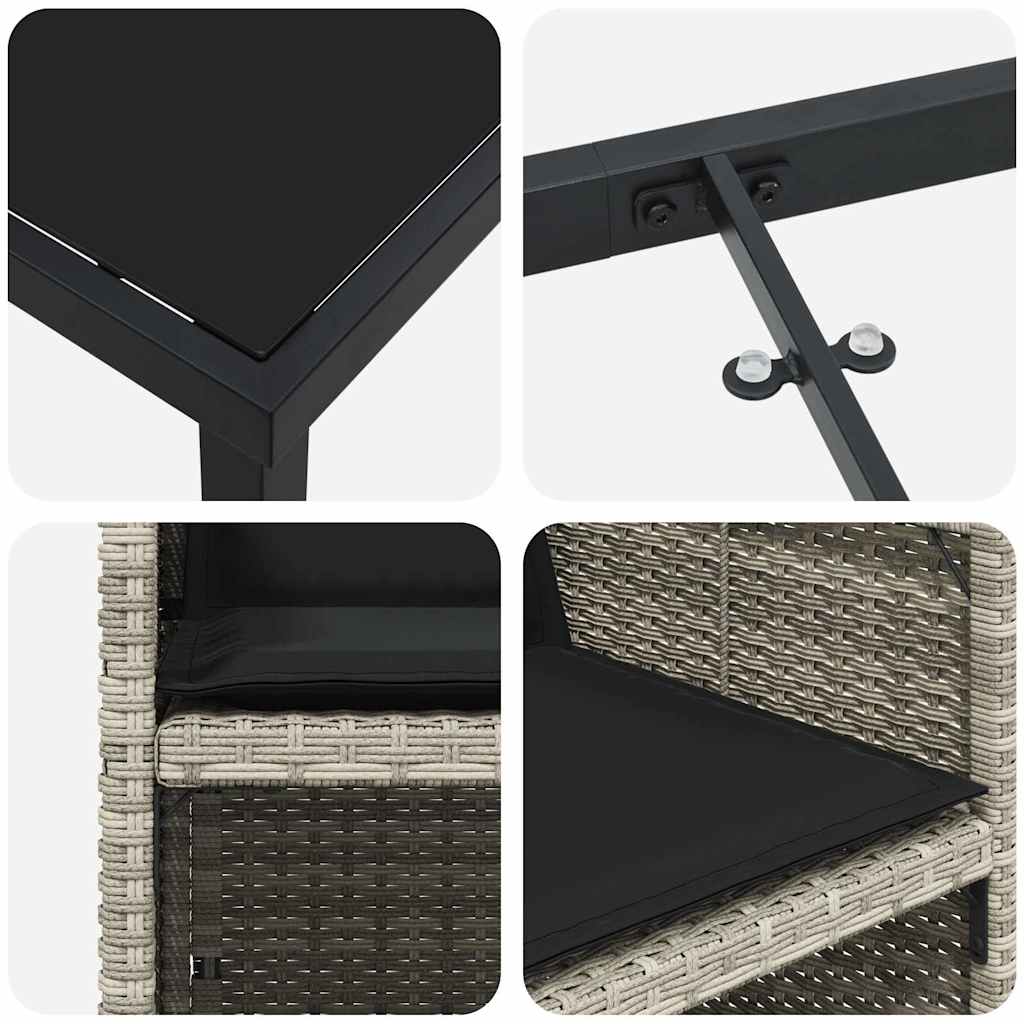 Ensemble de salle à manger pour jardin 5 pcs Gris clair - XIOS
