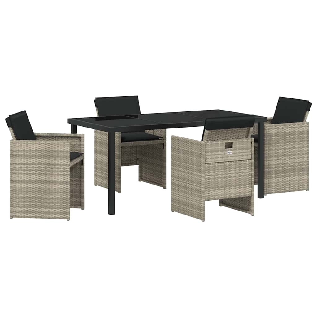 Ensemble de salle à manger pour jardin 5 pcs Gris clair - XIOS