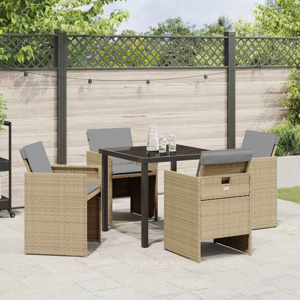 Ensemble de salle à manger pour jardin 5 pcs Beige polyrotin - XIOS